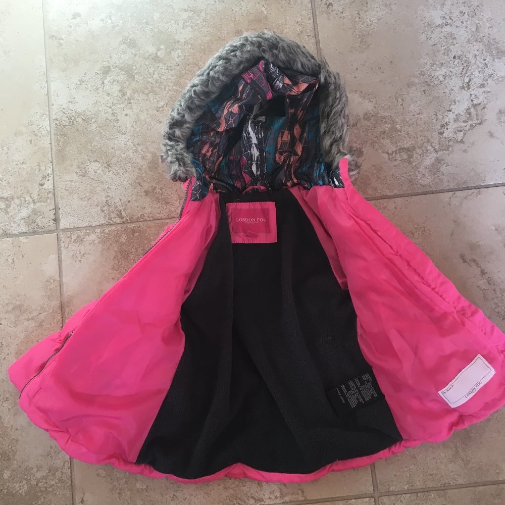 London Fog Girls Size S/4 Puffy Pink Jacket - Picture 3 of 4